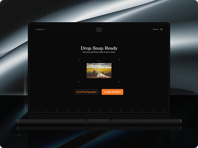 Snappy by Ryaz animation dark mode home page landing page minimal photographer photography