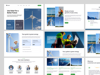 Sunrise Energy Landing Page aesthetics eco eco friendly ecofriendly electric environment green green energy nature new energy pixelnaiem solar panel sunrise energy landing sustainable turbin ui ui design uiux website