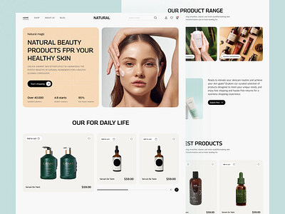 Skincare Landing Page e commerce ecommercewebsite figma price skincare website ui uiux ux website websiteskincare websiteux