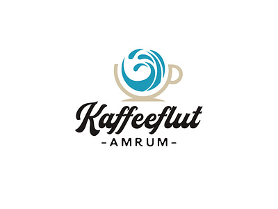 Kaffeeflut - Amrum amrum branding cafe coffee logo coffee shop custom logo design graphic design illustration kaffee lettering logo logo design typography ui vector