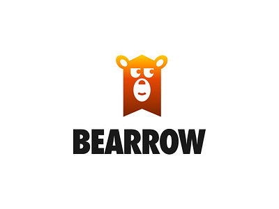 Bear Mascot Logo Design (Unused for Sale) app arrow branding card for sale unused buy forest graphic design logo mihai dolganiuc design progress rise smile startup success tech technology up wild