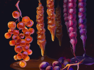 Churchkhela colors digital illustration drawing fruit grape illustration illustrator photoshop