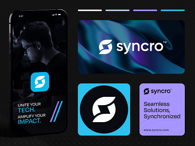 Syncro - S Letter Mark Tech Logo visual identity