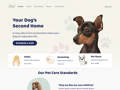 DSH (Dog Hotel) app design dog hotel pet ui uiux ux web website