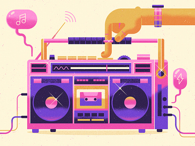 Pump Up the Jamz 1980s 80s boombox graphic design hiphop illustrstion retro vector vector art