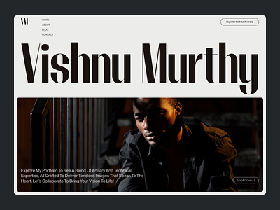 Vishnu - Photographer Landing Page art direction camera creative direction design designflow homepage landing page minimal minimalism personal website photo photographer photography portfolio ui uiux ux web web design website