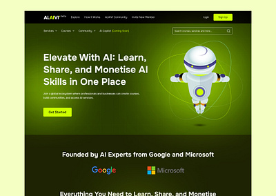 ALAIVI - The AI Home UI UX Design ai earning website ai enthusiast community ai home ai learning and earning ai learning website ai service website app ui ux edtech website ui ux design user interface user interface design website landing page