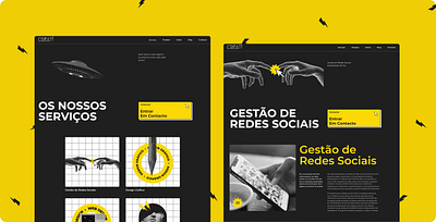 Creat! - Services page agency black dynamic interface design services page visual design webdesign yellow