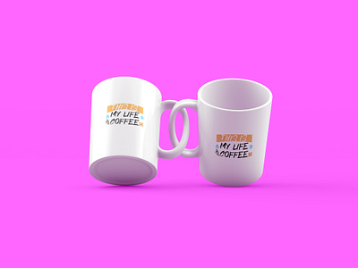 Coffe is Happy valentine's day mug design vector coffee glass