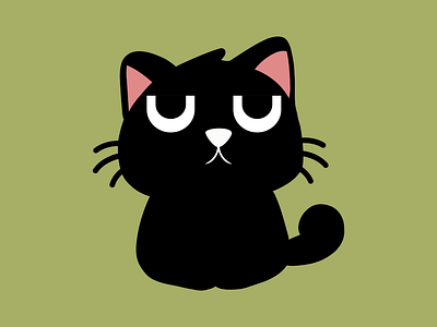 Offended Black Cat angry black cat cartoon cute graphic design illustration illustration artist vector art