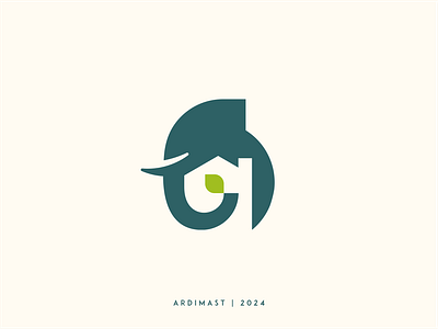 Elephant + Home Logo (for Sale!) animal ardimast branding construction elephant graphic design home logo nature negative space real estate security simple