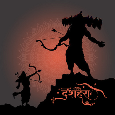 DUSSHERA FESTIVAL POST adobe photoshop dussera festival post dusshera festival post graphic design happy dusshera lord ram ramayan