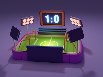 Cute soccer field 3d