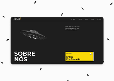 Creat! - About page about page agency darkmode interface design visual design yellow