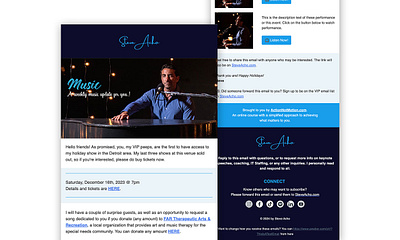 Music Newsletter for Steve Acha design email email design email template html email newsletter newsletter template responsive email template