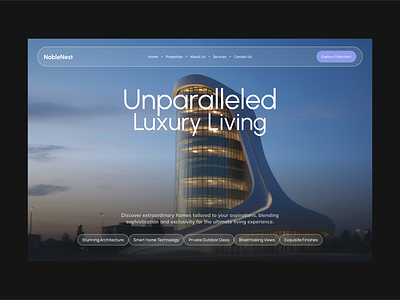 NobleNest-Luxury Real Estate Company Website Design builder company dailyui freelance web designer landingpage luxury living company website luxury real estate company modern design pixavail studio real estate company website real estate marketing ui design web design web design agency website design