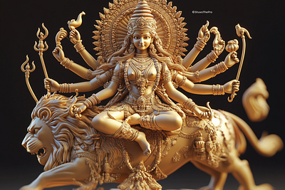 Goddess Durga 3d animation branding graphic design logo motion graphics