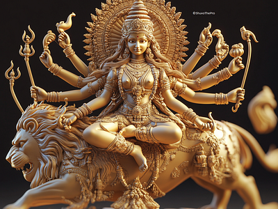 Goddess Durga 3d animation branding graphic design logo motion graphics