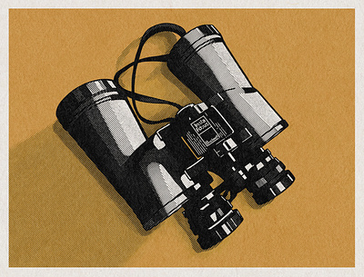 'Binoculars' - Inktober 10/5 design illustration