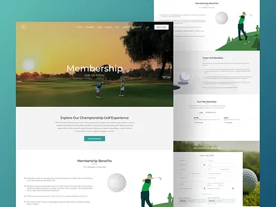 Membership Screen For Golf Website design figma ui ux website