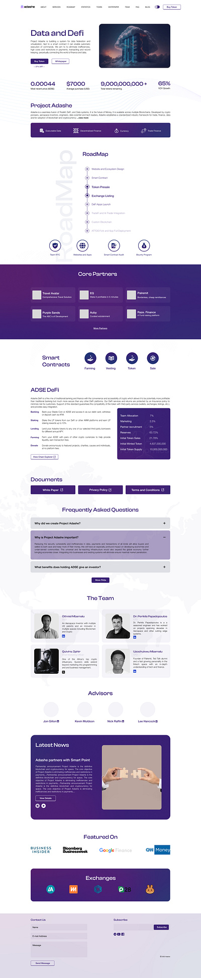 ADASHE WEBSITE DESIGN ui