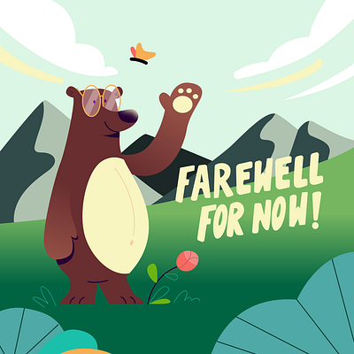 Farewell digital card card character design digital design editorial explainer videos farewell flat illustration illustration for web minimal styleframe vector