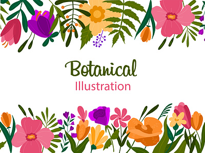 Botanical vector illustration. art botanical branding card design flowers graphic design illustration ui