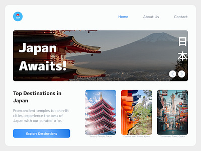 Landing Page Explore Japan #DailyUI 003 app design illustration landingpage