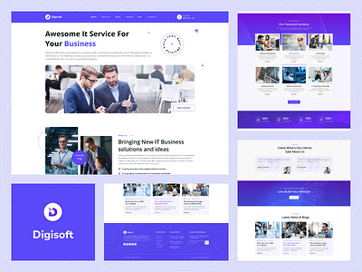 Digisoft Software Company Website agency branding business consulting corporate creative design graphic design landing page software ui uiux web design website design