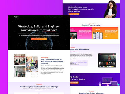 Landing page design for a Software Development Agency animation design graphic design illustration interface landing page ui ui design uiux design ux website design