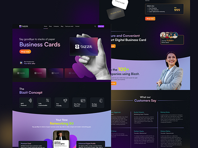 Landing page for Smart digital business card provider animation design graphic design illustration interaction design interface landing page ui ui design ux web design website design