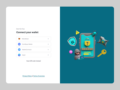 Web3 Login Page Design with Wallet Integration interface design