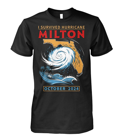 I Survived Hurricane Milton T Shirts 2024 graphic design hurricane hurricane milton i survived hurricane milton milton