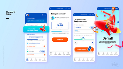 Entel Perú 📲 app blue dashboard entel graphic design motion graphics orange ui ux website