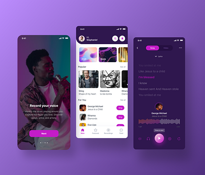 Karaoke app UI/UX case study | Test work android app design case study clean ui ios karaoke mobile mobileapp music purple ui uiux ux research