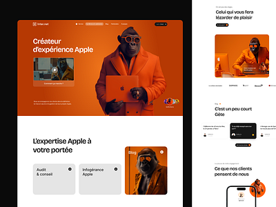 🦍 Interactive animal-themed interface homepage interface landing page laroutourne ui webiste website design