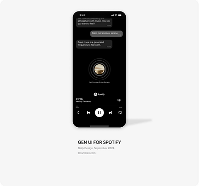 Generative UI for Spotify ai digital design experience deisgn generative ai generative ui generativeai generativedesign generativeui graphic design spotify ui ux