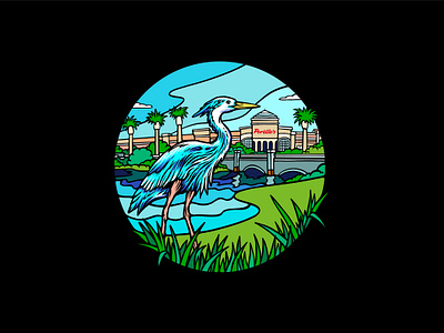 Portillo's - Waterford Lakes blueheron branding florida glizzy heron hot dogs illustration mural orlando portillos vector waterfordlakes