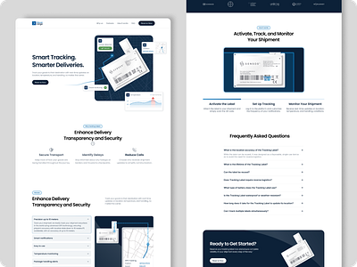 Website Design For Tracking Labels​​​ logistics ui web design