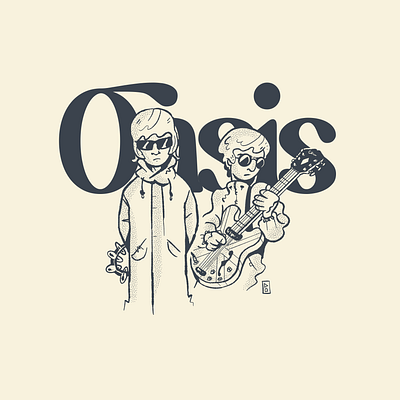 Tribute Doodle - Oasis english illustration liam gallagher manchester noel gallagher oasis procreate rock