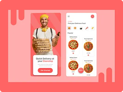 Concept - Pizza APP UI app graphic design ui