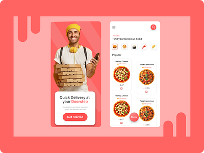 Concept - Pizza APP UI app graphic design ui