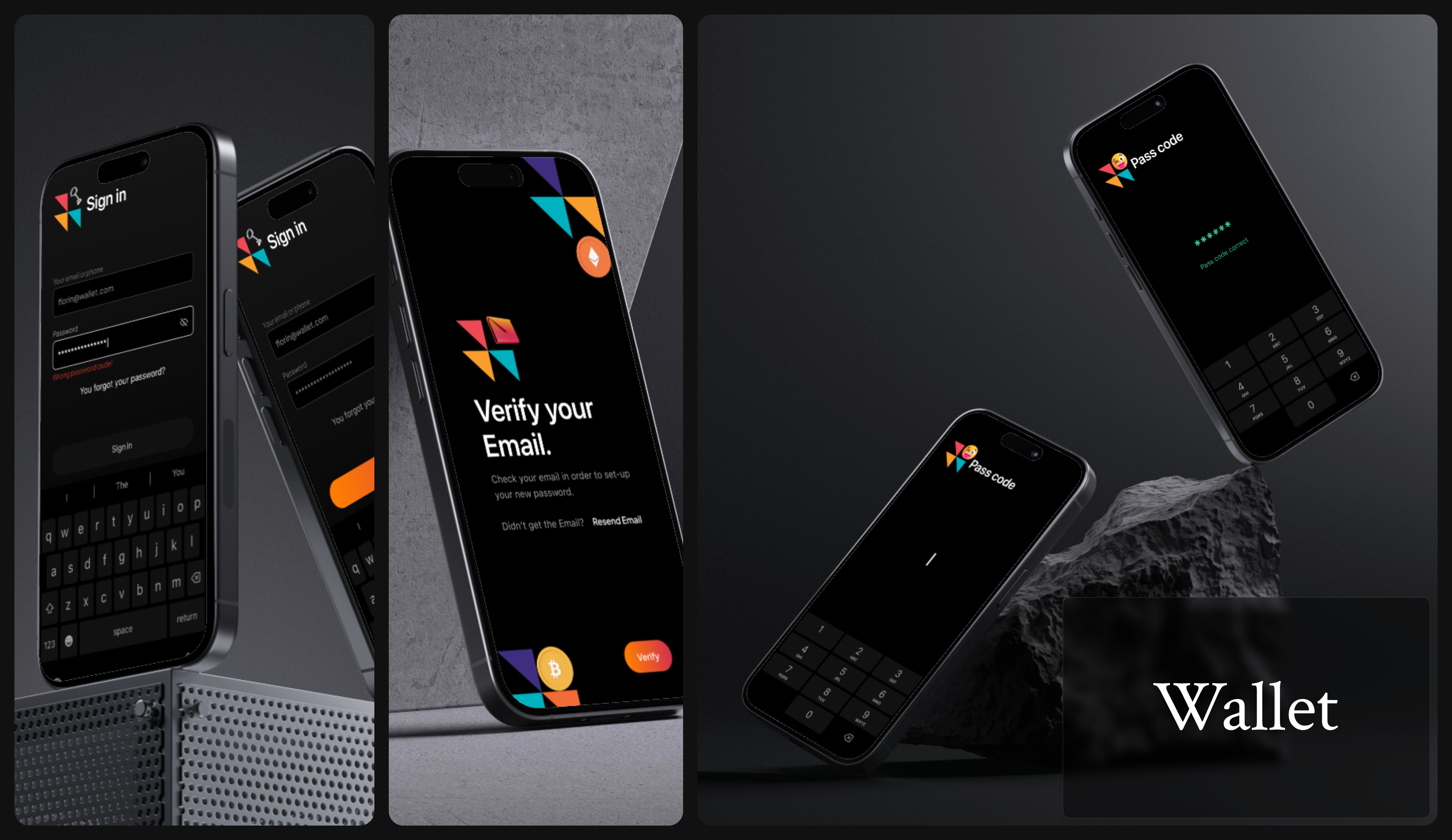 Crypto wallet banking blockchain crypto finance fintech mobile mobile app responsive retina