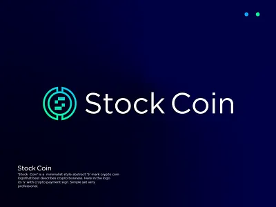 'Stock Coin' Logo abstract logo app logo coin logo crypto logo graphic design lettermark logo logo design modern logo saas logo security logo softwere logo tech logo technology logo token logo wordmark logo