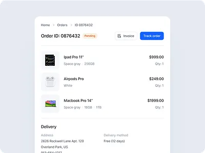 Order Details - SquareUi design system figma order order details order summary product design ui ux web design