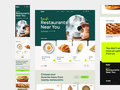 Eats - Design Exploration desktop ecommerce food home page mobile restaurant search ui ux web design website