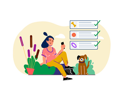 Personalized Coverage coverage design dog dribbble illustration interface leaf list person pet pet plants select sketch tree