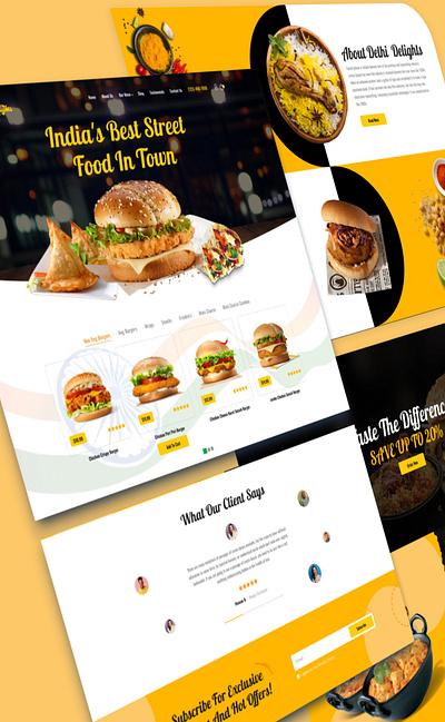 Indian And Continental Restaurant Website animation branding ui