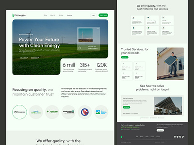 Phonergize Solar Solutions | Clean, Bold & Sustainable Design 🌿 solar uiux dribbble