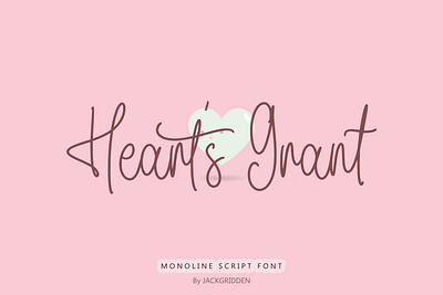 Heart's Grand Monoline Font beauty branding design font grant graphic design heart heartgrant hearts grant illustration logo logobrand logotype monoline script typeface vector